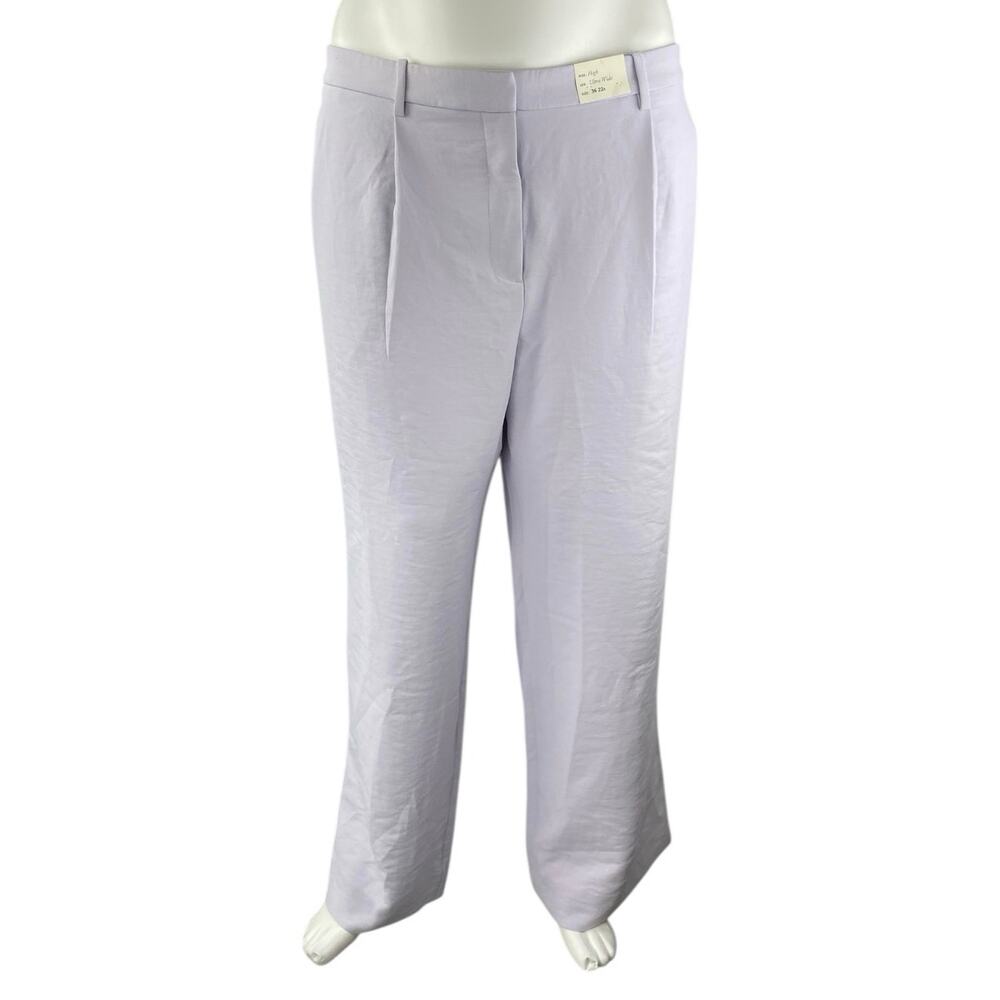 NEW Abercrombie & Fitch Lilac Purple High Rise Wide Leg Trousers Pants Size 36